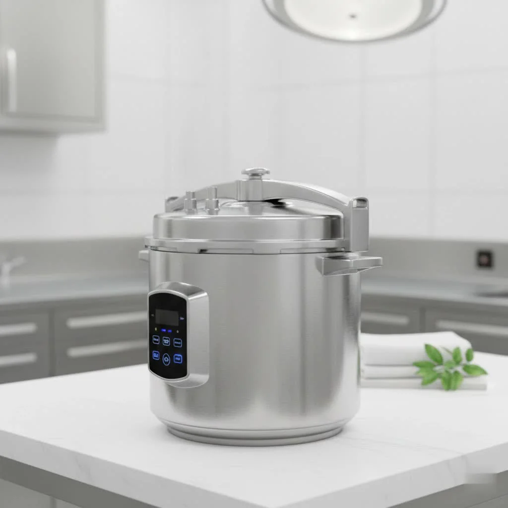 Instant Pot electric pressure cooker with various dishes
