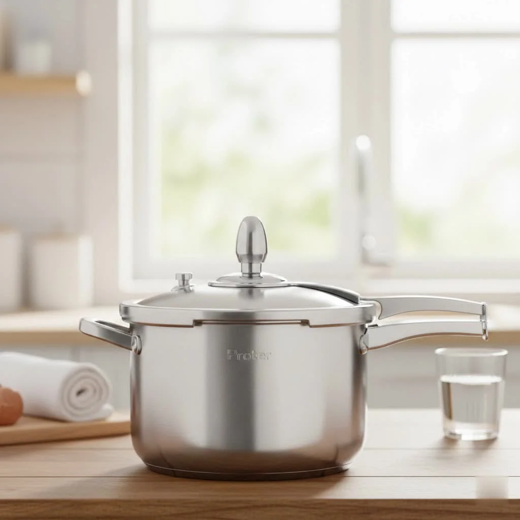 Mini pressure cooker on a kitchen counter